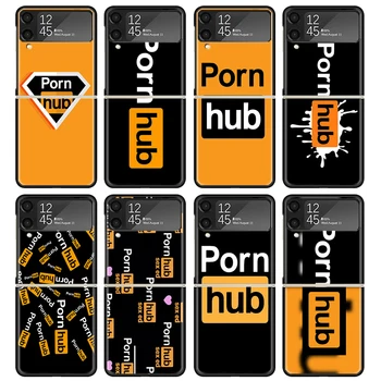 P-Porn-hubs-Tumble-P-Pornhubs Чехол Для Samsung Galaxy Z Flip 4 5 3 z Flip5 Flip4 5G Жесткий Чехол Для телефона Flip3 Разъемный Складной Черный P