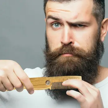 Расческа для бороды, кисточка для бритья из натурального дерева, расческа для мужчин, щетка для волос по уходу за бородой, деревянная расческа для ухода за волосами для мужчин и женщин