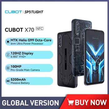 Смартфон Cubot X70 Helio G99 13 6,583 дюймов с частотой обновления 120 Гц 12 ГБ оперативной памяти + 256 ГБ ПЗУ Аккумулятор 5200 мАч 100-Мегапиксельная Камера Мобильного Телефона NFC
