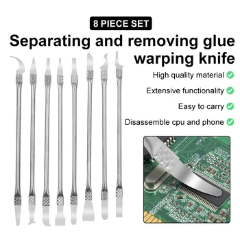 8 шт. демонтажный нож для извлечения микросхемы процессора тонкое ультратонкое лезвие, лопатка для извлечения, маленький нож для инструментов для ремонта материнской платы телефона iPhone