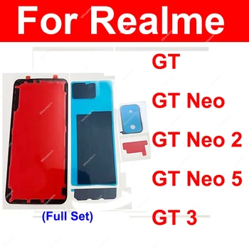 Полный Комплект Для Realme GT GT Neo 2 Neo 5 GT3 5G Задняя Рамка Крышка Батарейного отсека Клейкая Наклейка Камеры Наклейка На Заднюю Крышку Батарейного отсека