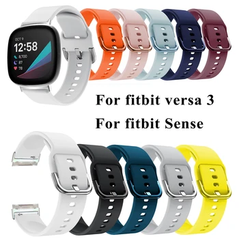 Однотонный Спортивный Силиконовый Ремешок для Часов Fitbit sense Band Браслет Correa для Fitbit Versa 3 Versa3 Ремешки Аксессуары