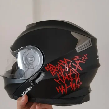 Наклейки на мотоциклетный шлем Moto Cross Haha Светоотражающий Тип Водонепроницаемые Наклейки для мотоциклов Cafe Racer Sportster Аксессуары для Мотоклубов