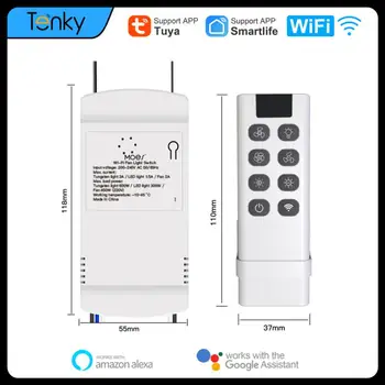 TUYA Wifi RF433 Пульт Дистанционного Управления Smart Fan Light Switch Сквозной 2-в-1 Независимое Управление Smart Switch Для Alexa Google Home