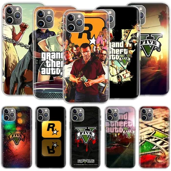 Rockstar Gta 5 Grand Crime lPhone Для Apple Iphone 13 14 Pro Max 12 Mini 11 Case X XS XR 8 Plus 7 6 6S SE 2020 5 5S Cover Soft s