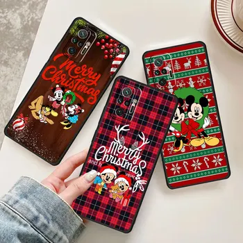 Счастливого Рождества, Чехол Для Телефона с Микки Маусом Xiaomi Redmi Note 11 12 Pro 5G 8 10c k50 10 Pro 9 9s, Силиконовый Мягкий Черный Чехол Capa