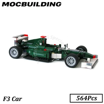 F3 Racer Car Дисплей модели автомобиля Moc Набор строительных блоков DIY Кирпичная игрушка Подарок на день рождения Рождество
