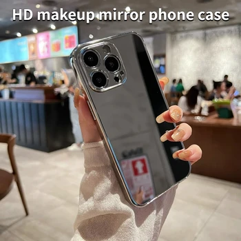 Чехол для мобильного телефона с зеркальцем для макияжа, подходящий для iPhone 15 14 13 12 Pro Max 15 Pro Max, Защищенный от падения, iPhone 15 Pro