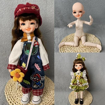 Набор кукол 1/6 BJD Doll Полный набор 30-сантиметровая кукла с 3 парами глаз, несколько вариантов прически, подарки для игрушек для девочек (с открытой головой)