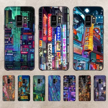 Эстетичный Чехол Для телефона Tokyo Neon Lights City Street Samsung Galaxy A51 A50 A71 A21s A71 A41 A70 A30 A22 A02s A53 A72 A73 5G