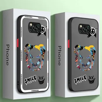 Чехол для Телефона Xiaomi Poco X5Pro M5 X3 NFC C40 X3 X4 GT 13 Pro 12T 10T Противоударные Матовые Мягкие Чехлы Trends Bear X-X Eyes Smiley