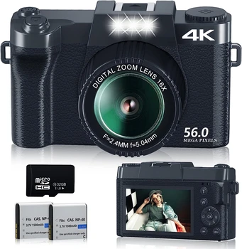 56-Мегапиксельная цифровая фотокамера 4K-видеокамера для видеоблогинга с автофокусом для прямой трансляции на Youtube 3-дюймовая WIFI-веб-камера