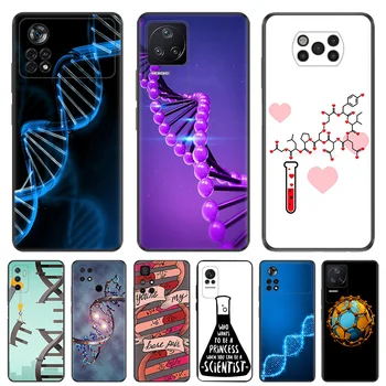 Наука Химия ДНК Силиконовые Черные Чехлы Для Телефонов Xiaomi Mi Poco X5 Pro C55 C50 C40 X4 X3 M4 M3 NFC M5 M5S F4 F3 GT F1 Чехол