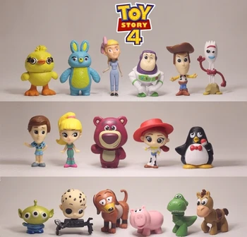 17 шт./компл. Disney Toy Story 4 Вуди Базз Лайтер 3-5 см Q Версия Фигурки Мини Куклы Детская Игрушка Модель Для Детского Подарка
