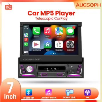 1Din Автомобильный Радиоприемник, Мультимедийный MP5-плеер, 7-дюймовая Универсальная Навигация с Android Auto и Bluetooth, HD-экран, USB TF FM Стерео