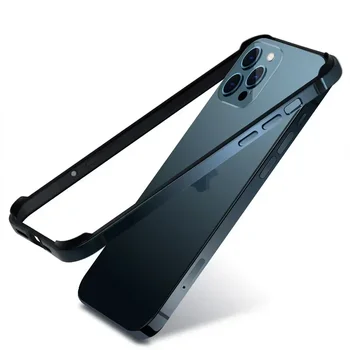 Чехол-Бампер Для iPhone 12 Mini 11 Pro Max 12Pro 11Pro XR X XS Роскошная Алюминиевая Металлическая Силиконовая Рамка Для Телефона Синий Черный Аксессуары