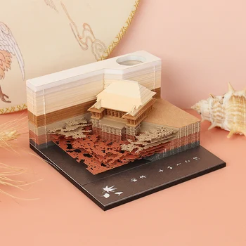 Японский Храмовый 3D Блокнот С Держателем ручки, Бумажные Заметки 