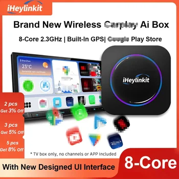 Iheylink Ai Box Apple CarPlay Wireless Android Auto Custom UI Поддержка мобильных приложений Netflix YouTube 4G LTE Smart Link GPS