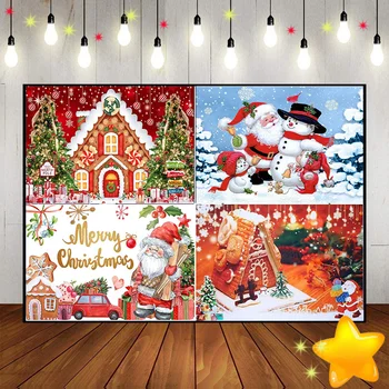 С Рождеством, Клаус, Пряничный домик, Фон для душа ребенка, обои, фотографии, фоны, Мультяшный фон на день рождения