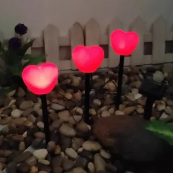 Розовая форма сердца на солнечной энергии 38 см Светодиодная лампа Love Heart Atmosphere Lamp IP55 Водонепроницаемый для сада и патио на День Святого Валентина