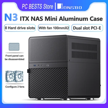 Jonsbo N3 NAS ITX Mini Case Универсальное Алюминиевое Офисное Настольное шасси с поддержкой размещения 8 жестких дисков 250-мм Видеокарта Чехол для ПК
