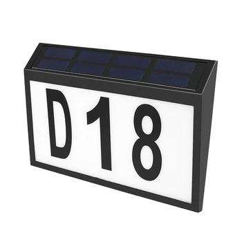 Солнечная Дверная лампа с указанием адреса и номерного знака Солнечная Адресная табличка Наружная лампа с номером дома со световой адресной табличкой