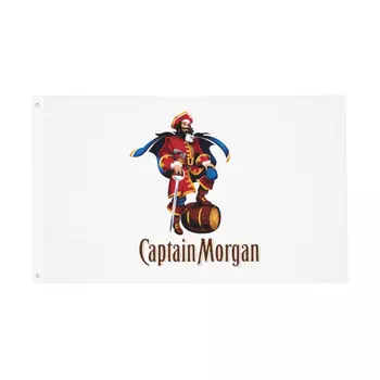 Флаг Капитана Моргана Внутренний Наружный Баннер Всепогодное Украшение Двухсторонние Флаги размером 2x3 3x5 4x6 ФУТОВ