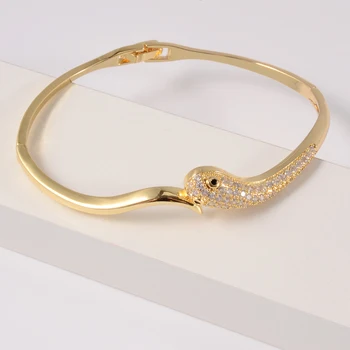 1ШТ 24k Позолоченные Змеиные браслеты Золотой Открытый браслет-манжета Змеиные украшения для женщин и девочек Змеиный Браслет Регулируемый