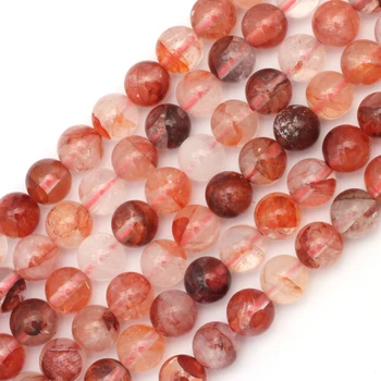 Красный кристалл кварцевого камня Натуральный драгоценный камень DIY рассыпчатые бусины для изготовления ювелирных изделий нитка 15 