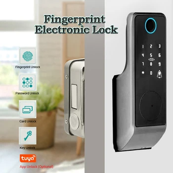 WiFi Smart Lock Дверной Замок Без Ключа Противоугонный Биометрический Пароль Дверной Замок Дистанционное Управление Водонепроницаемая Голосовая Подсказка