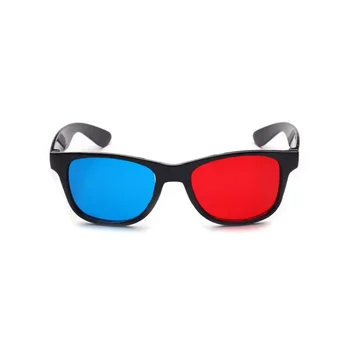 1x Универсальные 3D-очки в черной оправе красного и синего цветов для объемного игрового DVD-диска с анаглифами Черные 3D-очки