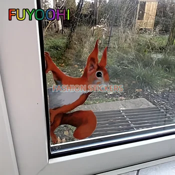 Автомобильные наклейки FUYOOHI Бытовая наклейка на окно с беличьим узором для ванной комнаты гостиной спальни домашнего декора