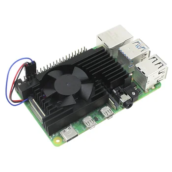 Для радиатора платы разработки Raspberry Pi 4B, оснащенного сверхшумным вентилятором охлаждения с регулировкой скорости PWM 3510