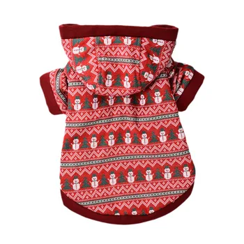 Флисовая толстовка для собак, Рождественский свитер со снежным человеком, осень-зима, Мягкая теплая одежда для собак с бархатной подкладкой, одежда для домашних животных с капюшоном.