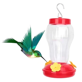 Пластиковая бутылка для кормления птиц Подвесная Кормушка для колибри Садовая Уличная Пластиковая Кормушка для цветов с железным крючком для птиц