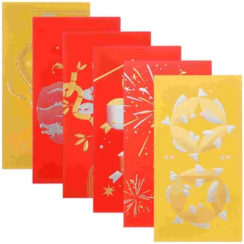 Весенний Фестиваль Подарочный Денежный Пакет Китайский Новый Год Красные Пакеты Конверты Мешочки 2024 Бумажные Пакеты Кошельки