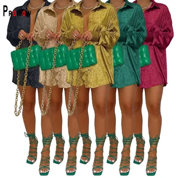 Prowow Модная женская блузка из жаккардовой саржи Свободного кроя, весна-осень, женские топы, одежда, винтажные рубашки для вечеринок и ночных клубов Slim Fit