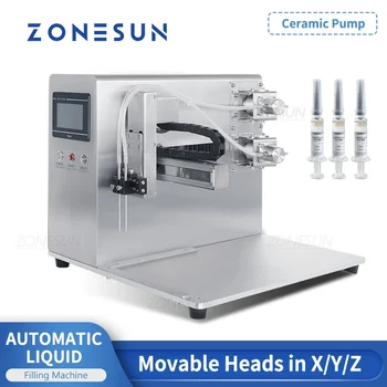 Машина для Розлива Жидкости ZONESUN ZS-YTXYZ2 С Автоматическими Двойными Форсунками Керамический Насос Малой дозы Эссенции Для Косметического Химического Реагента