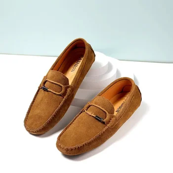 Кожаная обувь Мужская Весенне-летняя Повседневная обувь из натуральной кожи, дышащая обувь для мужчин среднего и пожилого возраста, мужская обувь для папы, обувь в горошек