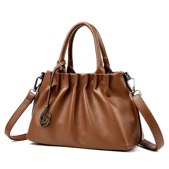 Высококачественные дизайнерские сумки из натуральной кожи, повседневная сумка-тоут большой емкости, женские сумки через плечо для женщин, сумка через плечо