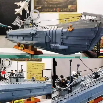 628011 Военный Военный Корабль Армейские Строительные Блоки Военно-Морская Стратегическая Атомная Подводная Лодка Модель WW2 Оружейный Корабль Игрушки для Мальчиков Подарок 6172шт