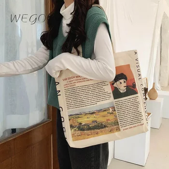 Новый мультяшный милый узор Handabsg Культурный и креативный дизайн Студенческий школьный рюкзак Ретро холщовая сумка
