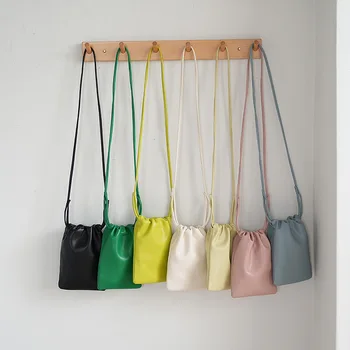 Модная маленькая сумка на удачу ярких цветов, женская сумка-ведро, мини-сумки через плечо для женщин 2023, дизайнерская маленькая сумка на шнурке Bolso Mujer