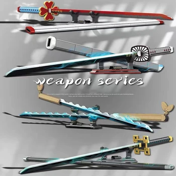 Креативный эксперт Строительные блоки Самурайского меча Ninja Blade Katana Модель ножа-бабочки из японского аниме Кирпичи Игрушки Подарок для детей MOC