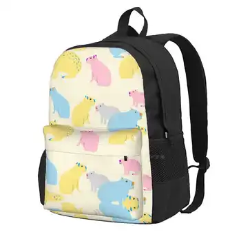Рюкзак с красочным рисунком Капибары для студента, школьный ноутбук, дорожная сумка, морская свинка, животные, забавный дизайн в виде капибары из мультфильма