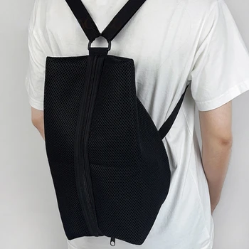 Простота, черная нейтральная сетка, многофункциональная переносная сумка через плечо, спортивный рюкзак для отдыха для мальчиков, школьные сумки большой емкости