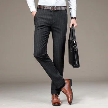Летние Модные мужские деловые Повседневные брюки, Однотонные Тонкие брюки с эластичной резинкой на талии, мужские винтажные уличные брюки, Элегантный костюм