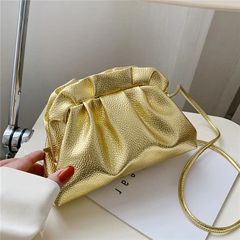 Роскошная женская сумка Gold Cloud, кожаные бродяги, сумка через плечо в стиле ретро Cloud, Маленькая сумка для телефона, дизайнерская сумка-клатч, женская сумка Bolsa