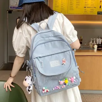 Школьная сумка для женщин, японская кампусная литература и искусство, простой и универсальный Повседневный студенческий Прозрачный милый рюкзак Kawaii, женский