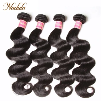 Nadula Hair 4 пучка Перуанских объемных волнистых волос, плетение из 100% человеческих волос, 8-30 дюймов, наращивание волос Remy натурального цвета